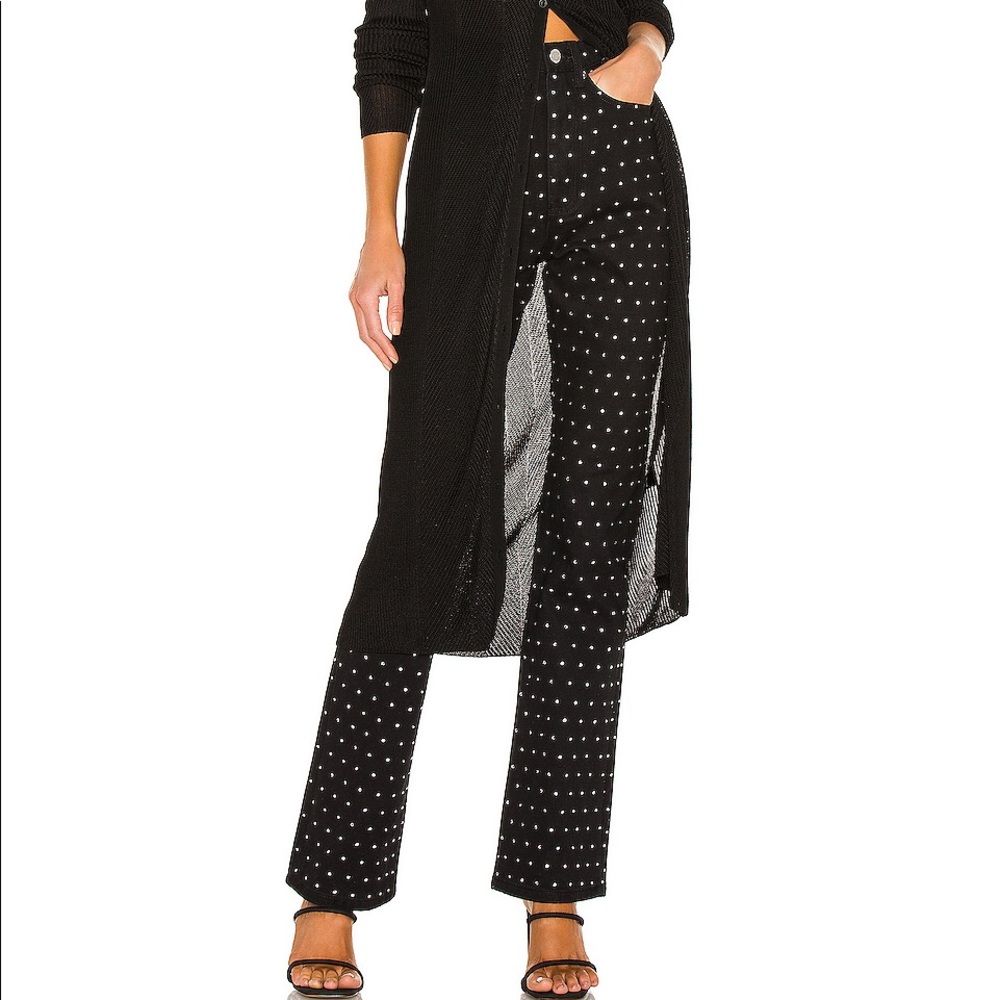 WeWoreWhat Baby Boot Rhinestone Jeans NWT